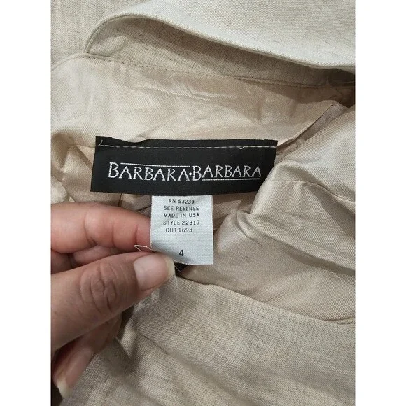 Barbara Barbara Women’s Halter Beige Jumpsuit Wideleg Size 4 - Picture 3 of 9